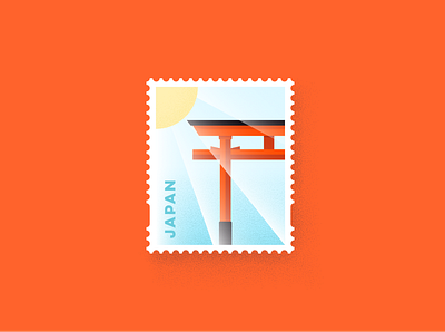 Japan Stamp design dribbbleweeklywarmup flat icon illustration japan stamp vector vector art vector artwork warmup weekly challenge weeklywarmup