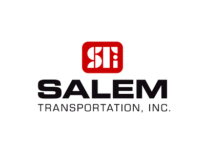 Salem Transportation Logo adobe behance bold color corporate identity design dribbble flat graphic design illustrator lettermark logo mark monogram red simple transportation trucking typography wordmark