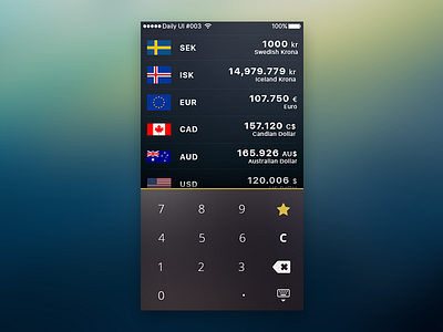 Daily UI #004 - Calculator (Currency) 004 calculator currency dailyui gif ios app ui ux