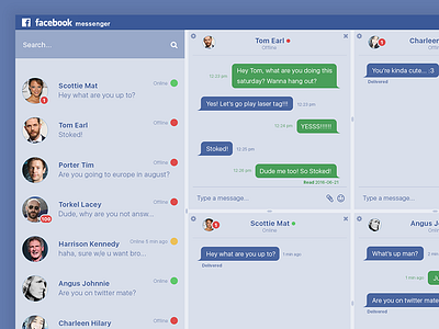 Daily UI #013 Direct Messaging app chat conversation dailyui facebook message messenger notification ux
