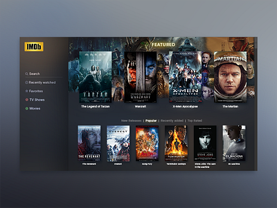 Daily UI #025 - TV App dailyui imdb smart tv tv app uiux