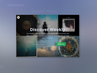 Daily UI #026 - Subscribe dailyui music oncolour spotify subscribe