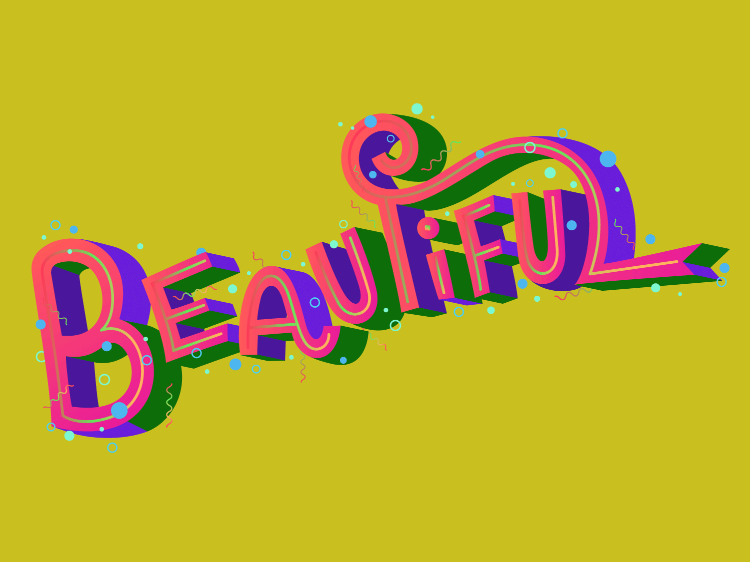 Beautiful Type colorful gradients handletter handlettered handlettering illustration lettering art neon type type art typography typography art typography design