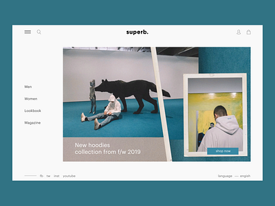 Main screen of online shop concept design minimal minimalism ui ux web website