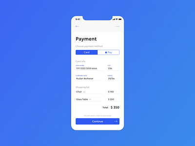 Credit Card Checkout Form app app design design ios minimal minimalism ui ux