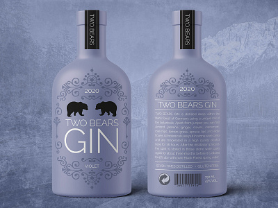 Two Bears Gin: Packaging Design brand identity design branding branding design design food and drink gin illustration packaging packagingdesign