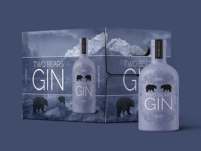 Two Bears Gin: Carrier Box Packaging box packaging design brand identity brand identity design branding branding design fmcg food and beverage food and drink gin packaging packagingdesign