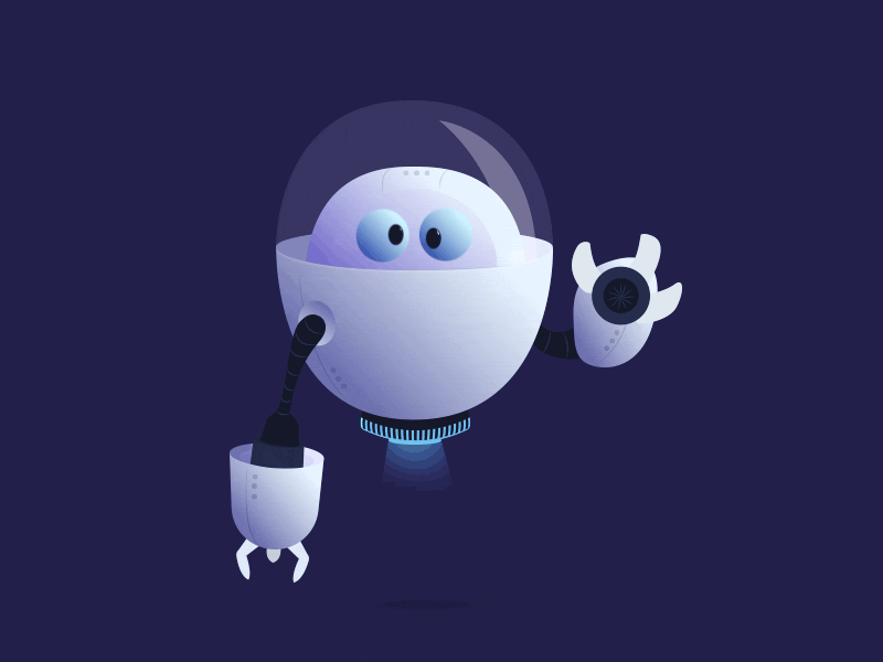 Just another robot after effects animation character color design gif illustration loop robot vector violet