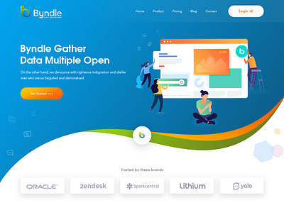 Byndle UI design branding design illustration ui ux vector website