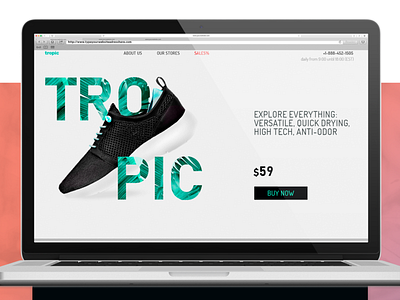 Tropic Shoes. Landing page branding design fashion landing page product sport branding web