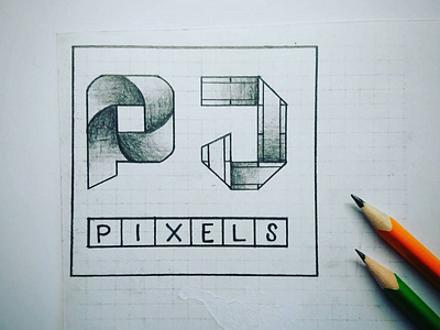 PJ PIXEL sketch brand brand identity branding camera logo film tape graphic grid layout gridlogo illustration logo marketing agency sketch
