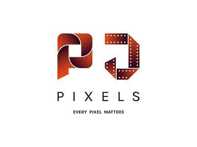 PJ PIXELS brand brand identity branding camera clean film tape graphic logo logo process media marketing minimalism vectors visual identity