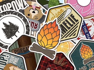 Unmapped Brewing Co. Stickers illustration sticker design stickers unmapped brewing company