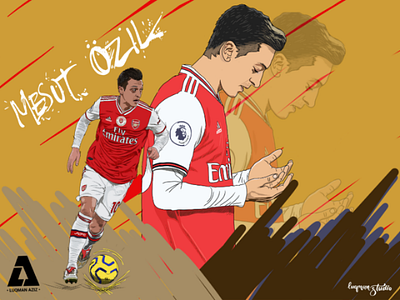 Mesut Ozil Illustration football illustration art design