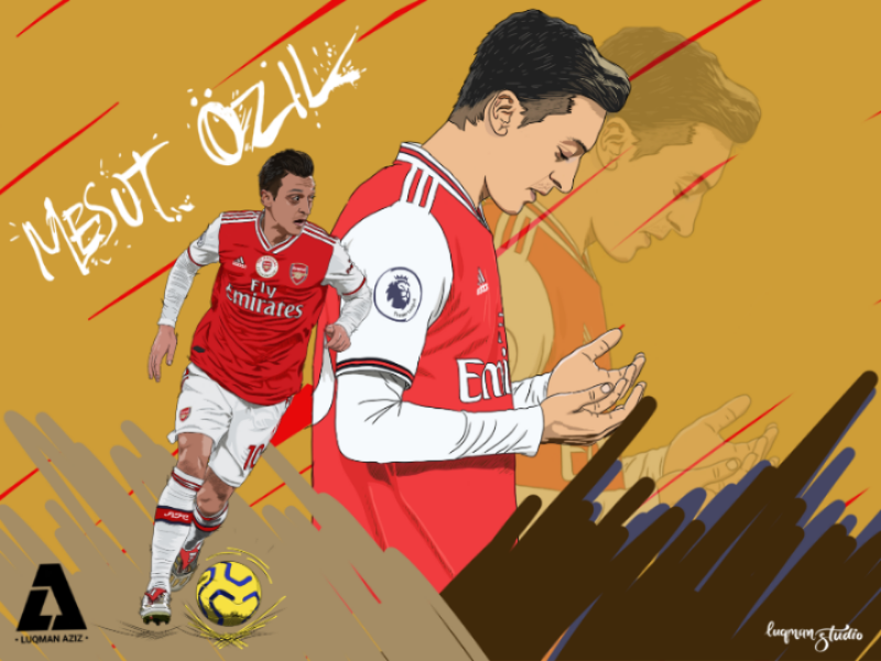 Mesut Ozil Illustration football illustration art design