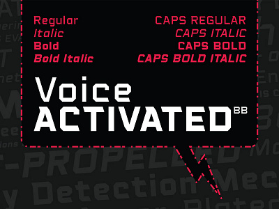 Voice Activated BB font