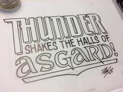 Thunder Shakes the Halls of Asgard comics hand lettered hand lettering lettering