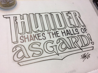 Thunder Shakes the Halls of Asgard comics hand lettered hand lettering lettering
