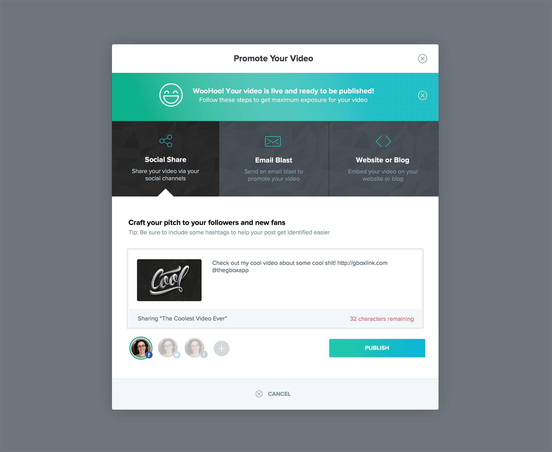 Promote Your Video by Mike Valera for Gbox on Dribbble
