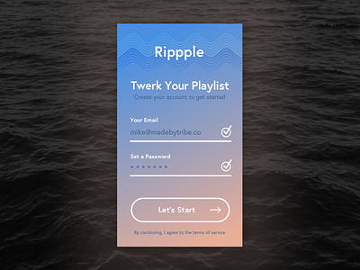 Daily UI #001 - Sign Up dailyui interface mobile music playlist registration sign up signup ui