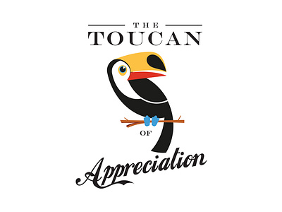 The Toucan of Appreciation appreciation bird branding cartoon design drawing fun art illustration logo monogram toucan typography vector