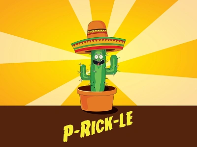 P-Rick-le art cartoon cooperbility design drawing fun illustration prickle rick rickandmorty typography vector art