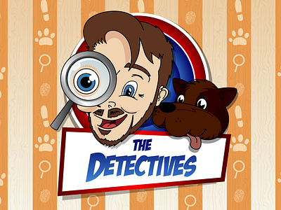 The Detectives boy brand cartoon cooperbility design detectives dog drawing illustration logo magnify glass series vector art vector artwork wallpaper