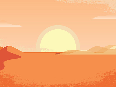 Desert Driving desert drive dust outback sand scene sun sunset vector