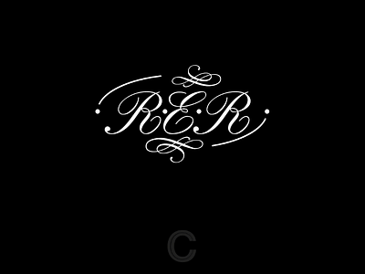 R.E.R brand calligraphy cooperbility crest font logo music musician rer swirls type