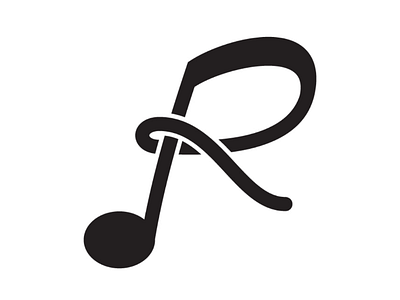 R music brand calligraphy cooperbility drawn logo music musical note r rythm