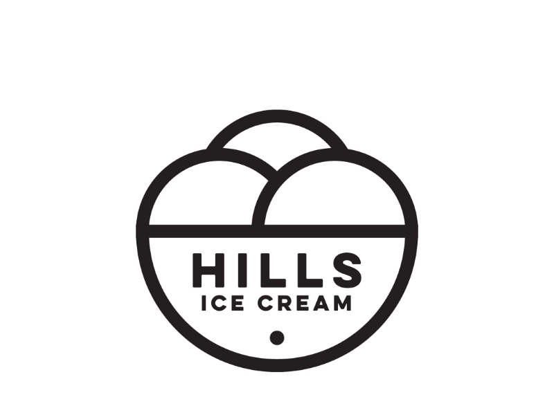 Hills ice-cream cooperbility brand logo scoops sloops hills ice-cream