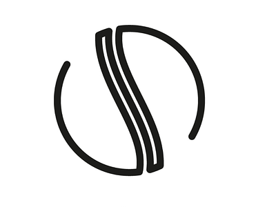 Silver Coffee bean brand coffee cooperbility flow form line logo s shape silver single line