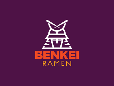 Benkei Ramen Logo benkei helmet legend noodles ramen samurai warrior