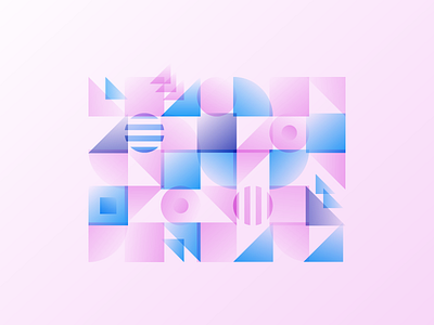More shapes abstract exploration gradient pink shapes