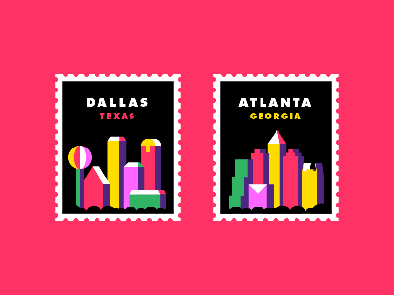 City Stamps by Pat Felix on Dribbble