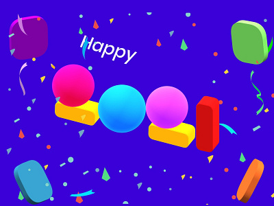 happy 2021 2021 3d 3d art clay clay render colors graphic design happy new year new year spline