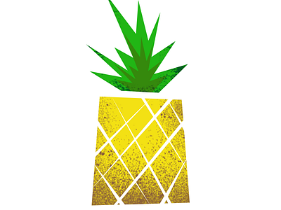 pineapple study fruit geometric green lines pineapple shapes yellow