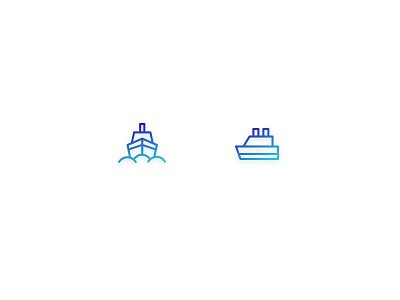 Couple of ships design icons lines product ships ui vector