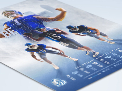 2018 Drake University Football Poster blue college design drake football graphic poster print sports university