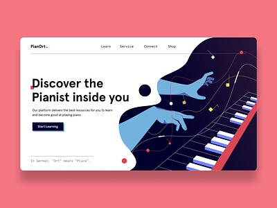 PianOrt landing page illustraion landingpage music piano platform ui vector web website