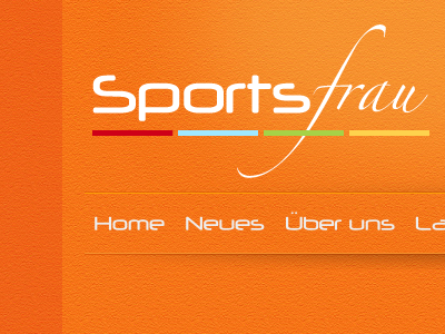 Logo for a Sports Shop box shadow logo nav navigation noise orange redesign texture webdesign