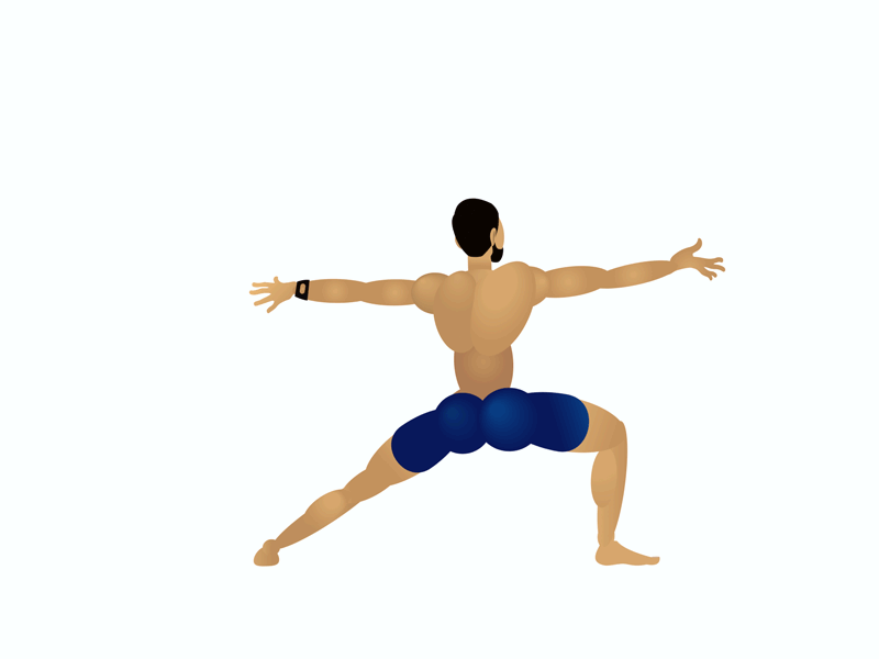 Peaceful Warrior animation illustraion workout yoga