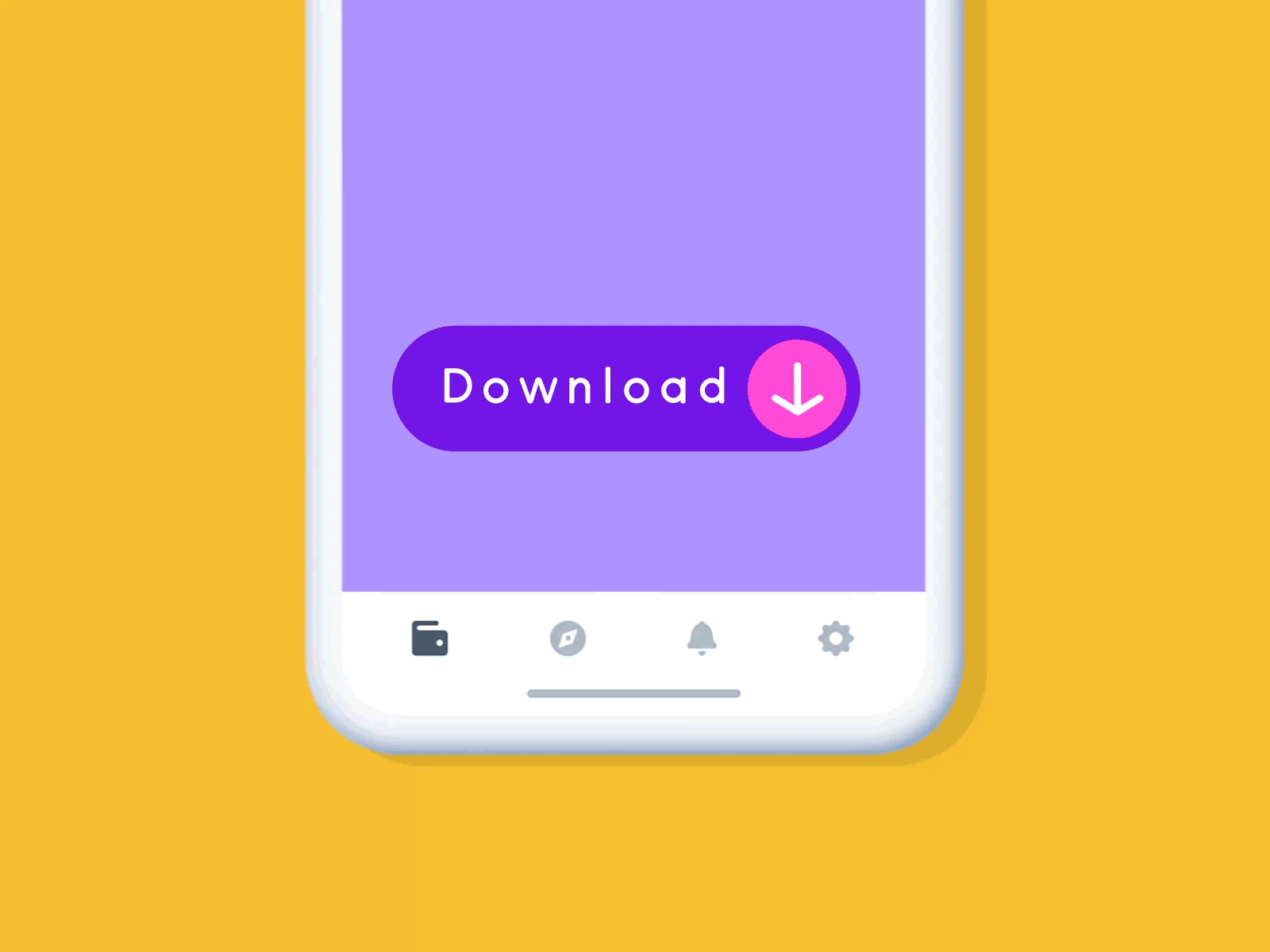 Download Button Animation app click cta download button gif icon microinteraction minimal motion motion design motiongraphics ui ux web yellow