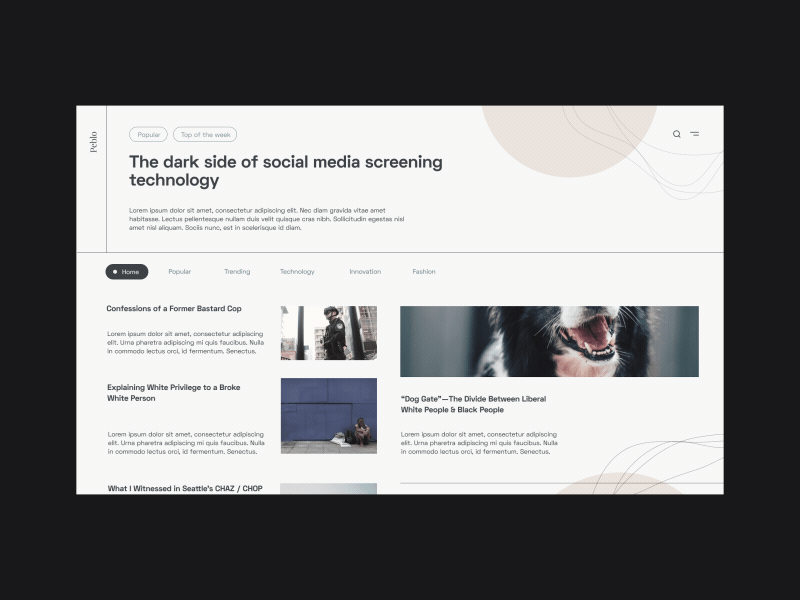 Peblo | Blog-website concept design