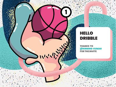 Hello Dribble character dribble hello illustration