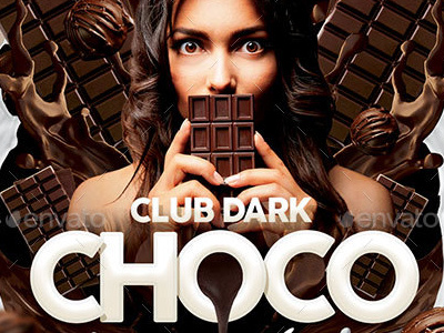 Choco Party bar choco chocolate club dark dj flyer music party sweet template white