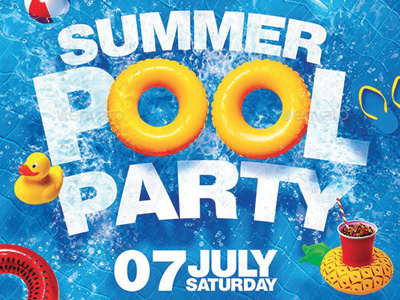 Summer Pool Party Flyer club dj drinks flyer holidays party pool poolside sound summer swinning pool template