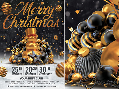 Merry Christmas Flyer celebration christmas club december dj flyer holidays jingle bell merry party template xmas
