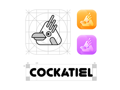 cockatiel App Icon appicon appledesign art birdicon clean design color concept design guidelines logo logodesign logotype modern uiux