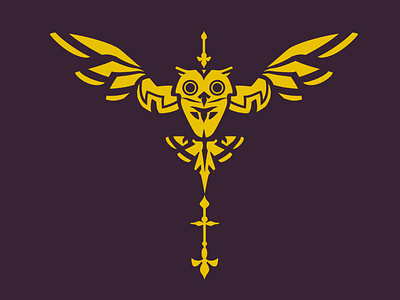 Royal owl logo crest de fleur lis owl royal